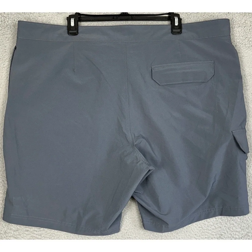 Duluth Trading Co Swim Trunks Mens 44 Grey Board Shorts Cargo Pocket Stretch EUC